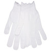 Gloves, Medium, Polyester, White, Knit Wrist Cuff
