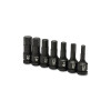 GEARWRENCH 84941 Impact Socket Set, 1/2 in Dr, 6-point, SAE, 3/8 in to 3/4 in, 7-Pc Standard Length, Incl Metal Rail