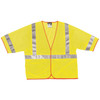 Class 3, Polyester Mesh Safety Vest, 2" Silver Stripe, Fluor Lime