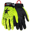Mechanics Gloves, Medium, Synthetic, Black/Lime