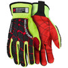 Mechanics Gloves, Predator, Small, Synthetic, Red
