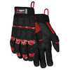 Mechanics Gloves, ForceFlex, 2X-Large, Synthetic, Black/Red