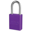Padlock, Aluminum, 1-1/2 Inch Size, Keyed Alike, Purple
