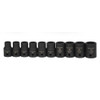 Socket Set, 10 Pieces, 1/2 Inch Dr, Shallow, 1/2 Inch Size