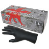 MCR Safety 6062L Nitrile Disposable Gloves, NitriShield Stealth Xtra, Rolled Cuff, Unlined, Large, Black, 6 mil Thick