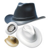 OccuNomix VCB200-00 Vulcan Cowboy Hard Hat with Ratchet Suspension White