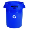 Rubbermaid Commercial FG263273BLUE BRUTE Round Recycling Container without Lid, 32 gal, Polyethylene, Blue, Recycle Symbol