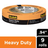 Masking Tape, Type: Heavy Duty; Color: Orange; Width: 0.94 Inch; Length: 60.1 yd; Adhesive Type: Rubber; Adhesiveness: Strong; Removal Time: 3 Day Clean Removal; Pack: 9 Roll/Pack, 4 Pack/Case