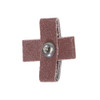 Merit Abrasive Cross Pad, 8 Ply, Aluminum Oxide, 1-1/2" x 1-1/2" x 1/2", Grit: 120, (100 per box), Eyelet: 8-32, All pads are furnished with standard quick change eyelet