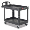 Rubbermaid Commercial FG452088BLA Heavy Duty Ergo Utility Cart Medium 2-Shelf 500 Lb Black