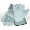 Leather Palm Glove, "B" GRADE SHOULDER SPLIT COWHIDE LEATHER PALM, GREEN & PINK STRIPED
