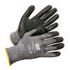 NorthFlex Light Task Plus 5 - Dark Blue Dyneema seamless liner with black bi-polymer (PU/Nitrile) palm coating, knit wrist. CE cut level 5. Available in sizes 7S, 8M, 9L, 10XL, 11XXL. 12 pairs per bag, 4 bags per case (48 pairs/case).