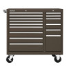 Kennedy 315XB Industrial Double-Bank Roller Cabinet 39 Inch 15-Drawer Brown