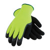 PIP HI-VIS LIME 7 GAUGE BRUSHED ACRYLIC SHELL, BLACK FOAM LATEX CRINKLE FINISH , Size Large, Case Qty.: 6 Dozen