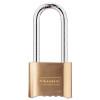 Master Lock 175LH No. 175 Combination Brass Padlock, 5/16 in dia, 2-1/4 in L x 1 in W, Brass