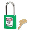 Master Lock 410GRN Zenex Thermoplastic Safety Lockout Padlock, 410, 1-1/2 W x 1-3/4 H Body, 1-1/2 in H Shackle, KD, Green