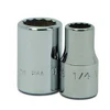 Socket, 7/8 Inch OAL, Shallow, 1/4 Inch Dr, 1/4 Inch Size