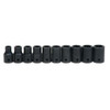 Socket Set, 10 Pieces, 1/2 Inch Dr, Shallow, 1/2 Inch Size