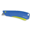 Pacific Handy Cutter E12209-4 Rebel Safety Knife, 5-1/2 in L, Auto-Retracting Blade, Carbon Steel, Plastic Handle, Blue/Green