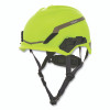 MSA 10194796 V-Gard H1 Safety Helmet, Fas-Trac III Pivot Ratchet, Novent, Hi-Viz Yellow/Green