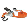 Keeper 05506 Ratchet Tie-Down Strap, High Tension, Vinyl-Coated S-Hooks, 1 in W x 15 ft L, 500 lb Load Capacity
