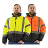 Majestic 75-1313/M High Visibility Waterproof Bomber Jacket, with Quilted Liner, Polyester/Polyurethane Coating, Medium, Yellow/Black