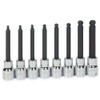 Williams 3/8" Dr Ball Hex Long Bit Sck Set 8 Pcs