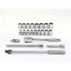 Socket/Tool Set, 22 Pieces, 12-Point, 1/2 Inch Dr