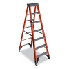 Werner 7407 Fiberglass Step Ladder 7 Ft Type IAA 375 Lb Capacity Single Sided Orange Black