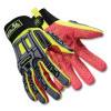 HexArmor 2028X-XL Rig Lizard Cut-Resistant Gloves, 2028X, A6 Cut, X-Large, Hi-vis Yellow/Red/Blue/Black