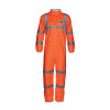 DuPont Tyvek TY125SHVLG0025XC Tyvek 500 HV Coveralls, Serged Seams, Collar, Elas Waist/Wrists/Ankles, Fr Zip Flap, HiVis Orange/Refl Stripes, Lg, XC