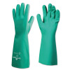 Showa 727-10 Unsupported Nitrile Chemical Protection Gloves XL Green 13 In Gauntlet 15 Mil Unlined