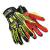 HexArmor 2021X-L Rig Lizard Hi-vis Safety Gloves, 2021X, TP-X/IR-X Impact Exoskeleton, Large, Black/Hi-vis Yellow/Red