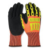 PIP G-Tek 1CF7006FTPRX 13 Gauge HPPE Sandy Nitrile Impact Gloves XL Hi-Vis Orange