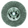 Weiler 01075 Narrow Face Crimped Wire Wheel, 6 in dia x 3/4 in W Face, 0.014 in Steel Wire, 6000 RPM