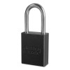 American Lock A1106BLK Solid Aluminum Safety Lockout Padlock 1/4" Dia x 1-1/2" L x 3/4" W Black Single