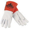 MCR Safety 4840L Goat Mig/Tig Welders Gloves, Prem Grade Goatskin/Split Cowhide, Large, White