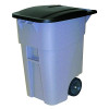 Rubbermaid Commercial FG9W2700GRAY BRUTE Roll-Out Waste Container 50 Gal HDPE Gray