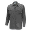 OBERON ZFI504-XL FR/Arc-Rated Safety Shirt, ZFI504, Long-Sleeve Collared, Button-Up, 88 Cotton/12 HT Nylon, XL, Gray