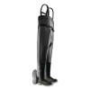 Dunlop Protective Footwear 8606700.11 Chest Waders, Steel Toe, Men's 11, 16 in Boot, 53 in Overall L, PVC, Nylon Suspenders, Black/Gray