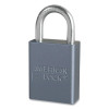 American Lock A30 Solid Aluminum Padlock, 1/4 in dia, 1 in L, 3/4 in W, Silver, Keyed Different