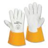 Tillman 13503X MIG Welding Gloves, 1350, Top Gr Cowhide Palm/BOH/Split CH Cuff, 3XL, Pearl/Bourbon Brn, 4 in Str Cuff
