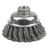 Weiler 12746 Model SR-3 Single Row Heavy Duty Knot Wire Cup Brush 3-1/2 In x 0.020 In Steel 5/8 In 11