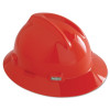 MSA 496075 V-Gard Protective Hat-Style Full-Brim Hard Hat, Slotted, Fas-Trac III Suspension, Standard Size, Orange
