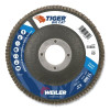 Weiler 50804 Tiger Big Cat High Density Flap Disc, 4-1/2 in dia, 60 Grit, 7/8 in Arbor, 12000 RPM, Type 27