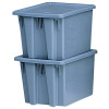 Rubbermaid Commercial FG172100GRAY Stack & Nest Palletote Boxes, 1.3 cu ft, 15 1/2 in x 19 1/2 in x 10 in, Gray