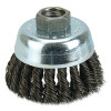 Weiler 36238 Vortec Pro Knot Wire Cup Brush 3 In x 5/8 In 11 0.02 In Carbon Steel