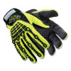 HexArmor 4026 Chrome Series A8 Cut Impact Resistant Gloves Size XXL 11 Black Hi-Vis Lime