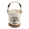 Klein Tools 5104MINI Mini Leather Bottom Canvas Bucket 4-1/2 Inch Dia x 6 Inch H Rope Handle