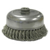 Weiler 12906 Heavy-Duty Knot Wire Cup Brush, 6 in Dia., 5/8-11 UNC Arbor, 1.5 x .014 Wire